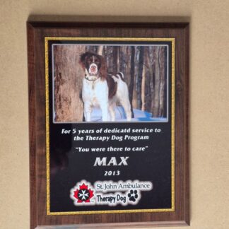 7 x 9" Custom Therapy Dog Plaque