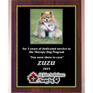 7 x 9" Custom Therapy Dog Plaque