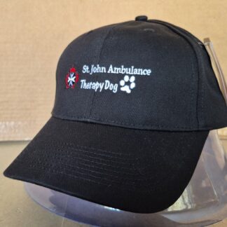 Therapy dog base ball hat Black