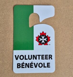 Car ID/Permit tag Canada Volunteer Bilingual