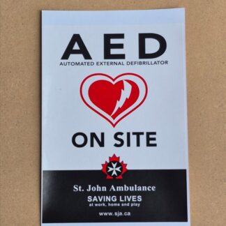 AED Static Cling Door Decal FRONT/BACK Stick