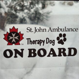 Therapy Dog Static Cling Decal Inside Stick