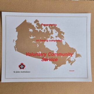 Voluntary Community Service Certificate ENGLISH