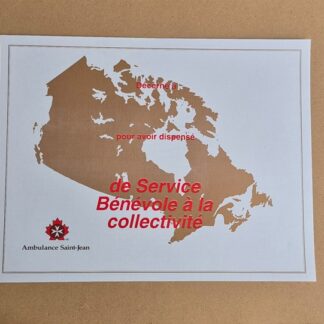 Voluntary Community Service Certificate FRENCH