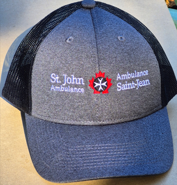 Grey and Black Mesh Back Base Ball Hat - Image 3